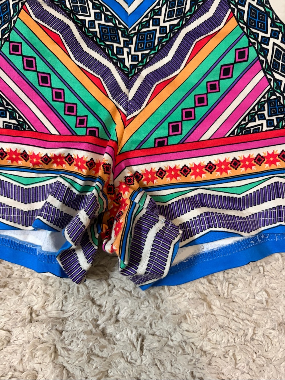 Flying Tomato Multicolor Geometric & Paisley High Waist Shorts - Picture 4 of 9